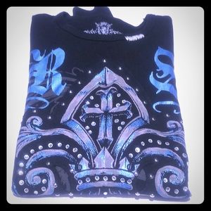 Rebel Spirit men’s XXL BLK / BLUE long sleeve